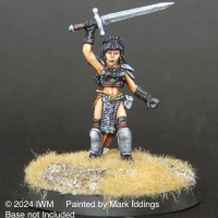 Female Warrior with Broadsword Raised