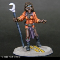 Female Street Mage with Moon Staff