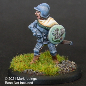 Female Fighter with Sword and Shield
