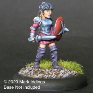 Female Fighter with Short Sword and Shield