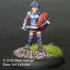 Female Fighter with Short Sword and Shield